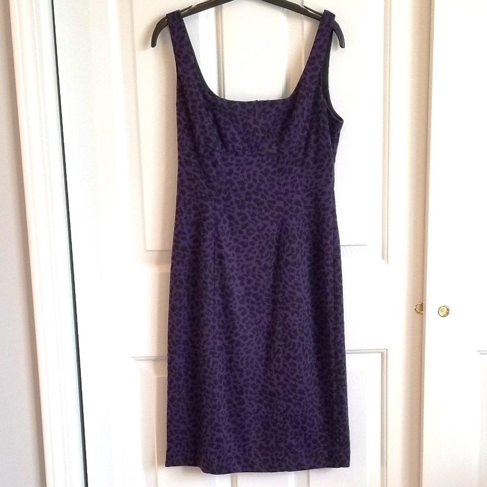 Muse purple and black sleeveless leopard print dress